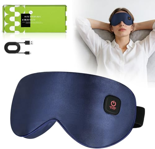 BUTBU Wärmebrille, Wärmbrille kabellos Augenmaske Wärmend 3 Stufen Wiederaufladbar Maske, Schlafmaske, maske Waschbar Tragbar, zur Linderung von trockenen Augen, Gerstenkorn, Blepharitis(Blau)