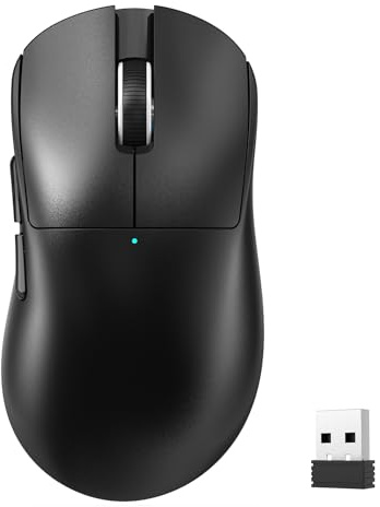 LexonElec MAGIC-REFINER X2 SUPERLIGHT Wireless Computer Mouse with Tape, Pixart 3311 Optical Gaming Sensor, 24000 DPI, 1000Hz Polling, 2.4G/BT/USB Wired Mice, Ergonomic Design for Laptop/Mac - Black