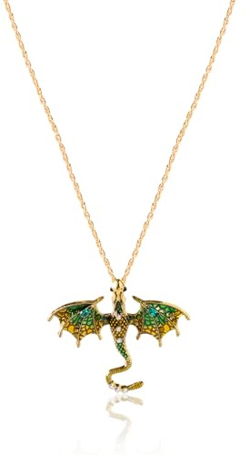 Wasise Dragon Necklace - Gothic Jewellery, Fourth Wing Merch, Gothic Jewelry with Fantasy Dragon Pendant, Chinese Dragons Pendant, Dragons Gifts for Women, Unique Necklace Gifts for Lovers