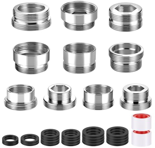 Zocipro 10 Pack Tap Adapter Kit, M16-M22 Male Female Sink Faucet Adapter | Tap Aerator with Washers & Tape for Connecting Garden Hose, Sink Sprayers and Water Filters