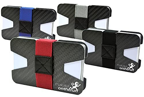MakakaOnTheRun Slim Wallet Herren Carbon Visitenkartenetui: Herren Kreditkartenetui, Kartenetui & Mini Portemonnaie Herren, Slim Wallet Geldbeutel