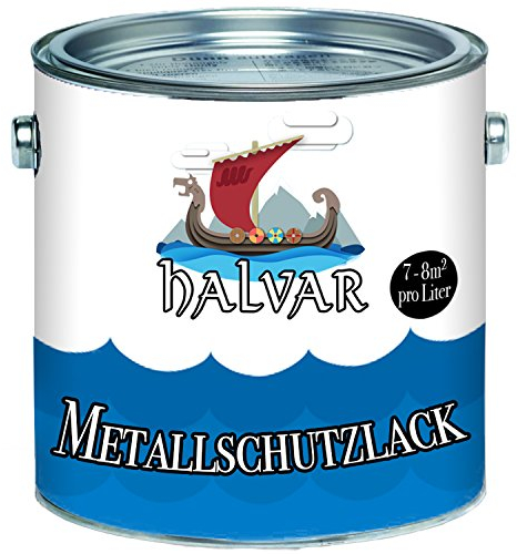 Halvar Metallschutzfarbe skandinavischer Metallschutz-lack besonders robuster Kunstharzlack Stark Wetterbeständig und ein perfekter Langzeitschutz für Holz und Metall (Nussbraun (RAL 8011))