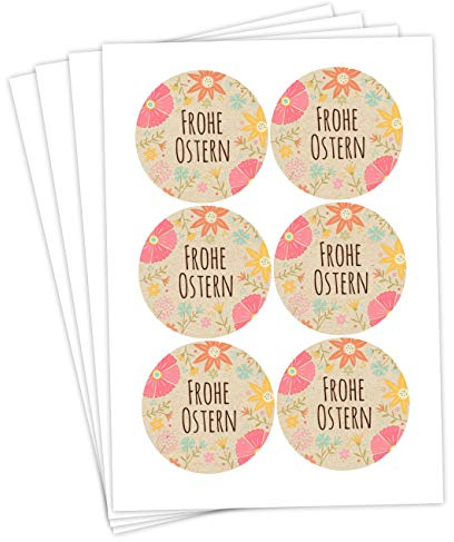 Papierdrachen 24 Oster Aufkleber zum Basteln und Dekorieren - Motiv Ostergrüße blumig - Sticker Nr 34 - Ostern 2023