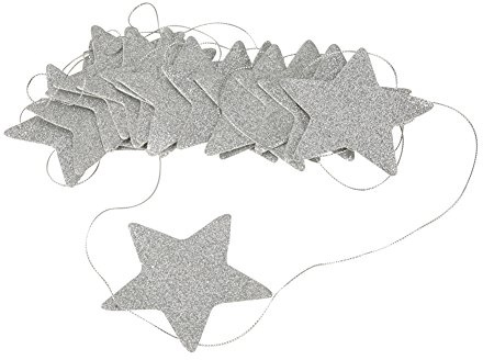 Zerodis Golden Silver Star Papiergirlande Hängende Sterne Dekoration für Hochzeiten Partys Kinderzimmer Moskitonetze Wandfenster(Silber)