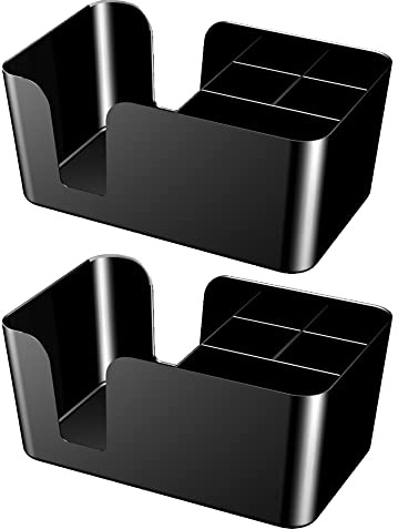 Garnet Organizer in plastica “Bar Caddy” – Porta tovaglioli Quadrato, cannucce. Misure cm 24x15x10,7 h – Set da 2 pz-Made in Italy
