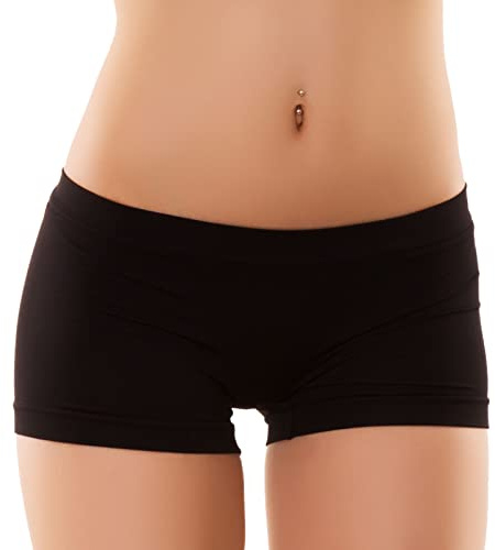 Toocool Boxershorts Damen Baumwolle mit niedriger Taille, Panties Damen-Sportunterwäsche, Hotpants Damen Unterwäsche LO-YQ3308 [S-M, Schwarz]