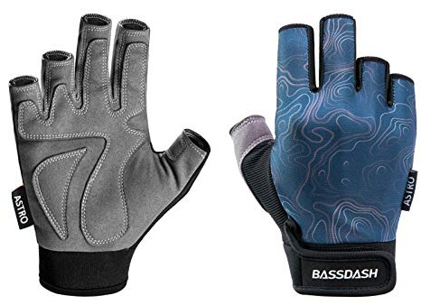 Bassdash Astro fiskehandskar fingerlösa kraftiga säkra grepp herrhandskar för spel cykling kajakpaddling segling MTB
