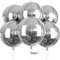 PartyWoo Silver Balloons - 6pc Giant 22in 4D Foil Balloons, Ribbon, Metallic Mylar for Baby Shower, Birthday Decorations