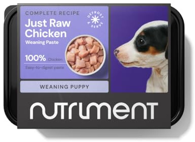 NUTRIMENT RAW DIET WEANING PASTE Raw Food (10 Tray Pack) Frozen, Premium BARF Diet Wet Puppy food, Gluten-Free, Raw Protein, Digestible, All breeds, Sizes – 5kg Weaning Paste