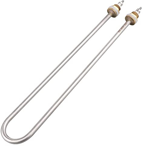 AIICIOO AC 220 V 4000 W Élément chauffant en acier inoxydable Tube en laiton Bride électrique type U Tube de chaleur Plongée Chauffage