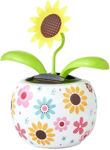 Sunflower Solar Dancing Flower Solar Powered Swinging Animated Dancer Toy Office Desk Car Decoration for Car, Funny Ornaments