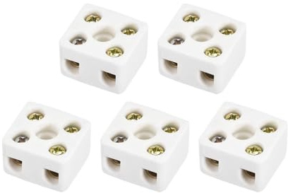 Rebower 21.5x19.5x14.2mm/5Stk 2W5H Keramik Klemmen | Blöcke Porzellan Keramik Draht Verbindung [für Strom Verteilung Heizung Beleuchtung]