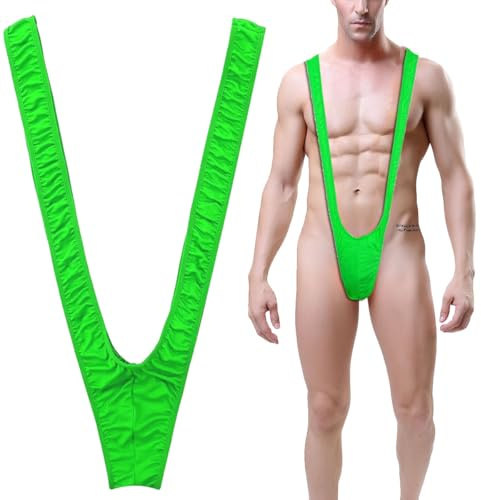 Perizoma Mankini Borat Costume da bagno Uomo Sexy Suspensorio V Sling Costume da bagno Costume da festa Bikini String per Uomo Beachkini Spiaggia Natale Halloween 1 Pack A. Verde, 1 confezione A.