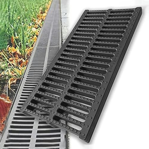 Canaletta Scolo Acqua Piovana 1 Pz 2 Pz 3 Pz 4 Pz 5 Pz Griglia di Scarico Collocabile, Copertura di Scarico Esterna Rettangolare per Bloccare i Detriti, Copertura di Trincea in Plastica Polimerica(1pc