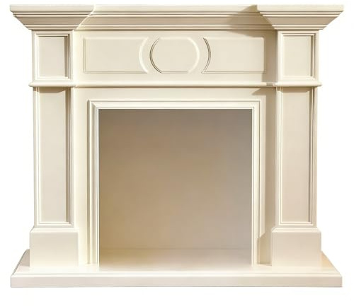 Fireplace Mantel Traditional Fireplace Mantel Surround Decorative Wooden Freestanding Frame(Beige,Large)