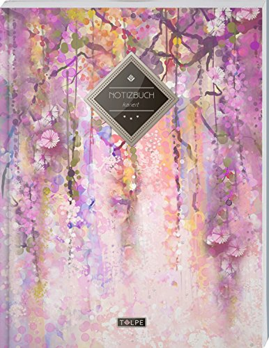 TULPE Kariertes Notizbuch A4 „C058 Frühjahr“ (140+ Seiten, Vintage Softcover, Doppelrand, Seitenzahlen, Register - Dickes Notizheft, Matheheft, Skizzenbuch, Schulheft, Tagebuch, Kariertes Heft Nr 26)