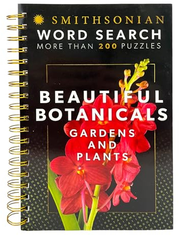 Smithsonian Word Search Gardens & Plants - Beautiful Botanicals Spiral-Bound Puzzle Multi-Level Word Search Book for Adults Including More Than 200 Puzzles (Brain Busters)