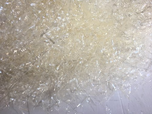 TRUCIOLO PAGLIA SINTETICA POLIPROPILENE BIANCA TRASPARENTE BRILLANTE PER CESTE REGALO, CONFEZIONI NATALIZIE e RIEMPIMENTO IMBALLI (500gr)