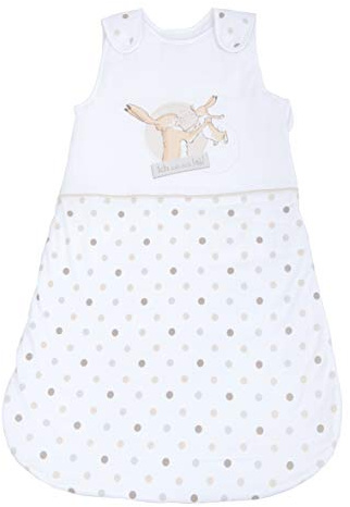 Herding baby-sovsäck, Weißt du Eigentlich wie Lieb..., 70 cm, dragkedja på sidan och snäppfästen, vit, övre delen bomull/fyllning: 100% polyester