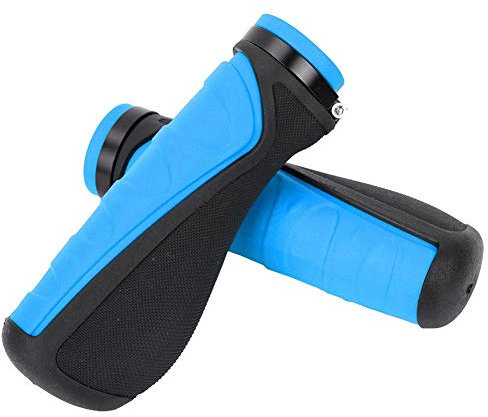 VGEBY Fahrradgriffe, Rutschfester Gummi Lenkerendengriffe Ergonomisch Mountainbike Griffe für 22 mm Lenker Fahrradzubehör (Blau+Schwarz)