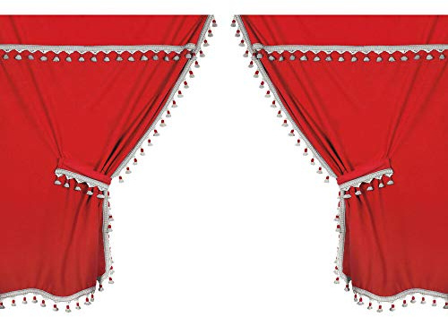 Lampa 96006 Premiere Smart Cabin, Set Tende Microfibra per Camion - Rosso