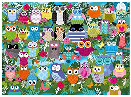 Yingxin34 Puzzles 3000 Teile, Ballon Landschaft Rahmenpuzzle, Puzzle Spiel Geschenk, DIY Puzzle Würfel Vielzahl von Eulen Impossible Puzzle, Geschenk Geschicklichkeitsspiel für die Ganze Familie