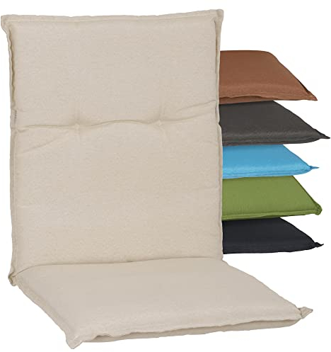 Beo Niedriglehner Auflagen Wasserabweisend Barcelona Made in EU Gartenstuhlauflagen Niederlehner UV-beständig, fleckenabweisend & waschbar Atmungsaktive Stuhlauflage in Beige, Hellbeige Aub01