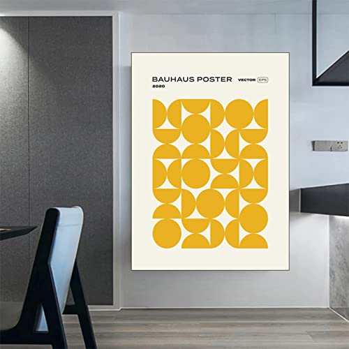 Hnyjyfa Bauhaus Poster nordisches Vintage Design Kunstdrucke minimalistisches Gemäldewerk Deko modernes 1923 Galerie einzigartige abstrakte Linien Geometrie Wand Bilder 0222390