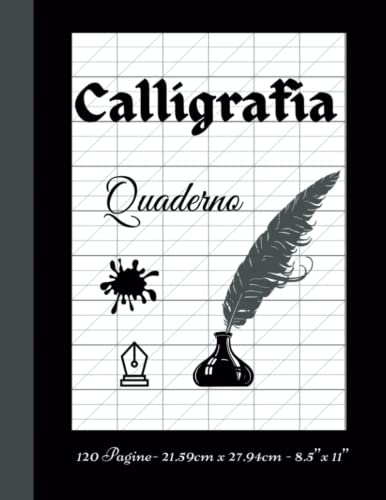 Calligrafia Quaderno: Quaderno Per Esercizi di Calligrafia Moderna E Hand Lettering | Quaderni a righe - 120 Pagine