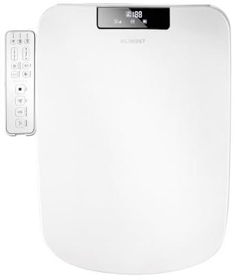 WLJBIDET Square Bidet Seat for Rectangle Toilets, Electric Heated Toilet Seat, Adjustable Air Dryer and Warm Water, Front and Rear Wash, 110V-120V Only