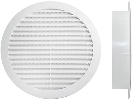 A2ZWORLD Rejilla de ventilación redonda, rejilla de ventilación de plástico, rejilla de extracción de aire, equipada con mosquitera, color blanco, fabricado en Italia (Ø80 mm H20 mm Agujero 60 mm)