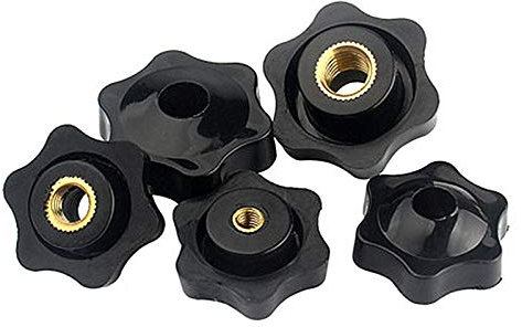 Schraubensatz Befestigungsschrauben Käfigmuttern, Rändelschraube 5 Stück M4 M5 M6 M8 M10 M12 Pflaume handfest anziehende Muttern Griffgewinde mechanische schwarze Rändelmuttern Klemmknopf manuelle Mut