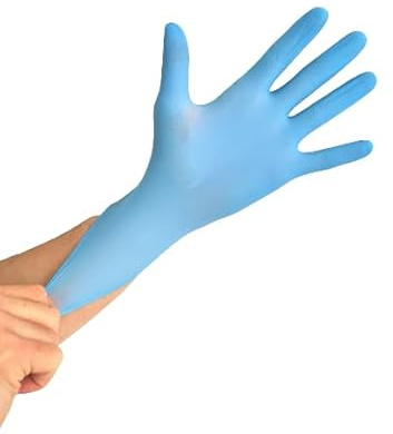 detektierbar.de 1000x Nitrilhandschuhe, Einweghandschuhe, Einmalhandschuhe, Untersuchungshandschuhe, Nitril Handschuhe, puderfrei, ohne Latex, unsteril, latexfrei, disposible gloves (M, Blau)