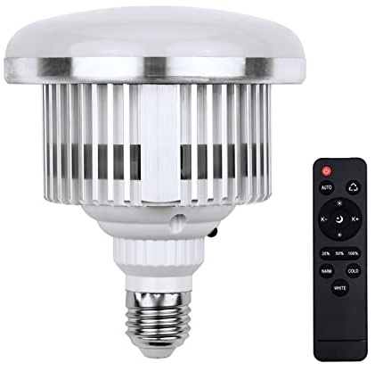 Sunydog 85W E27 Fotografía Bombilla LED Lampe, 3000K-6500K, Brillo Ajustable, Monte con Mando a Distancia para Estudio de Fotografía