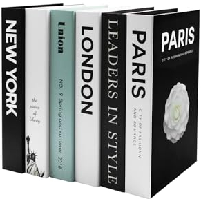 Gwezmxs 6Pcs Libri Decorativi Arredamento, Libro Finti Decorativi Design, Moderno Decorazioni Libri per Libreria, Finto Libro Decorativo, Decorative Books