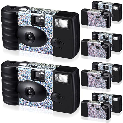 Treela 6 Pack of Disposable Camera for Wedding Bulk Bachelorette Single Use Flash 35mm Camera for Birthday Concert Travel Anniversary Party Supply Favor Vacation Gift (Rainbow Style)