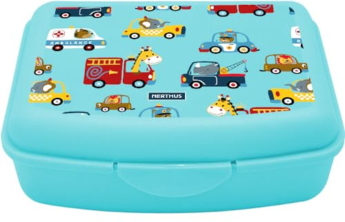 NERTHUS FIH 1357 Lunchbox per bambini auto, leggera e facile da pulire