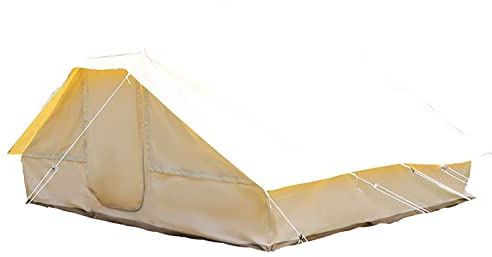 CRBUDY Glockenzelt, Jurtenzelt, 320 g Baumwoll-Canvas, Doppeltür-Pyramidenzelt, Familien-Glamping-Zelte, Camping für Erwachsene, indisches Pyramidenzelt für 2/4/6/8 Personen, ganzjähriges
