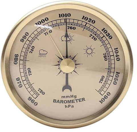 Traditional Barometer, 3 in 1 Barometer, Round Dial Air Weather Station