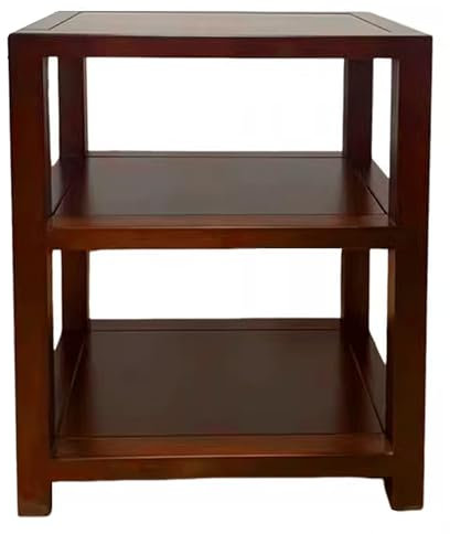GUQASDV Audio-Rack-Turm, Audio-Rack-ständer, Av-medienständer, Rack-Audio-Turm Minimalistisch Hochbelastbar 25kg aus Massivem Gummibaumholz Braun 4 Größen(3 Layer)