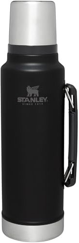 Stanley Classic Legendary Vacuum Bottle 1.5 qt | Wide Mouth with Leakproof Cup Lid | Keep Drinks Hot or Cold | Packable for Travel | Insulated Stainless Steel Thermal Bottle | BPA-Free | Black 2.0
