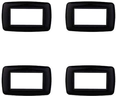 4 Pezzi, Placca compatibile Con Bticino Living, Placche Plastica Bombata 3/4/7 posti, per supporti blu - kit 4 pz