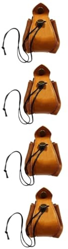 IMIKEYA 4 Stück Aufbewahrungstasche für Würfel Mini-Kosmetiktasche flüssig aufbewahrung Sack aufbewahrungssack Würfelbeutel aus Leder Tasche für Spielwürfel Pu Brown