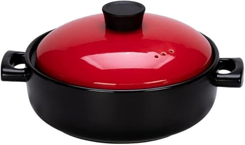 Générique Casserole de Pot à Soupe en céramique, Pot Chaude Bol en Pierre, ragoût de Pot en Argile, 3,8 L - idéal pour la Cuisson et Le Service