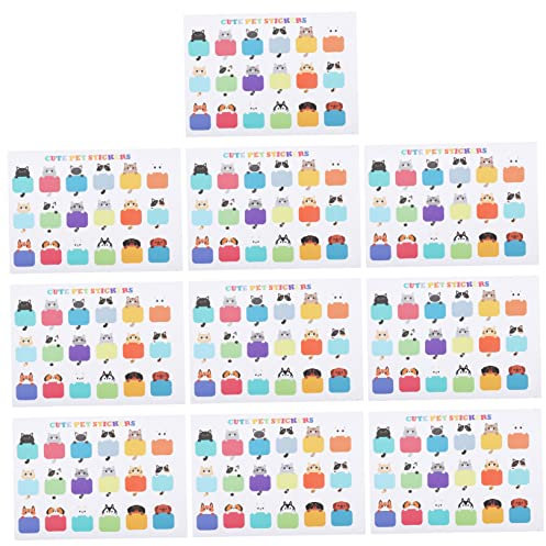 OFFSCH 10 Sheets Cute Cat Blank Name Tags Self Adhesive Stickers for Labels for Easy Identification for Organizing Household Items and Classroom Activities