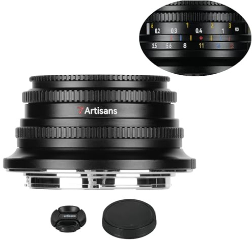 7Artisans 10mm F3.5 Pancake Ultraweitwinkel for Fuji X-Mount Objektiv, APS-C manueller Fokus, 108°,125g kompatibel mit Fuji X-Mount X-A1 X-A10 X-Pro2 X-E1 X-E2