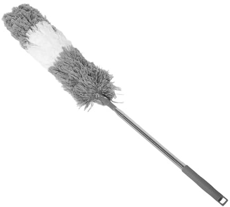 SKISUNO Microfiber Retractable Duster and Dusting Brush Home Cleaning Tool for Furniture, Cars, Blinds – Extendable Handle Household Dust Cleaner