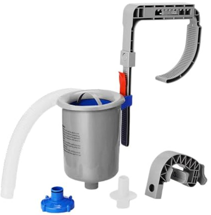 Skimmer de piscina para el suelo, skimmer de montaje en pared ajustable en altura, cesta extraíble de skimmer flotante, skimmer para piscina