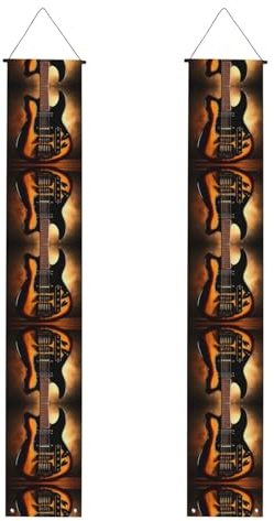 Bedruckte dekorative Banner mit Instrumentengitarre, ideal für Abschlussfeiern, Partygeschenke