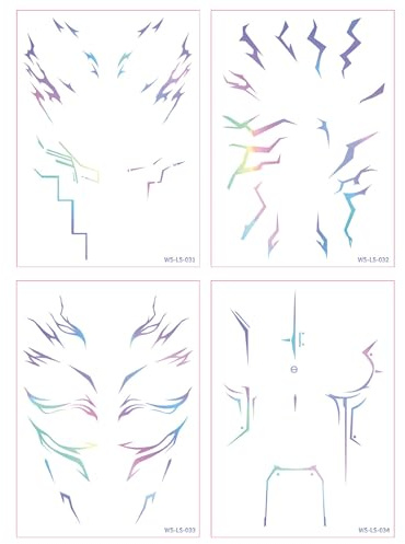 ZXTGBQ 4 Uds Tatuajes Temporales Faciales PelíCulas, Kpop Tatuajes Temporales, Pegatinas Maquillaje Para Cosplay Impermeables Y Resistentes, Un Regalo Di Natale Per Gli Appassionati Di Cinema